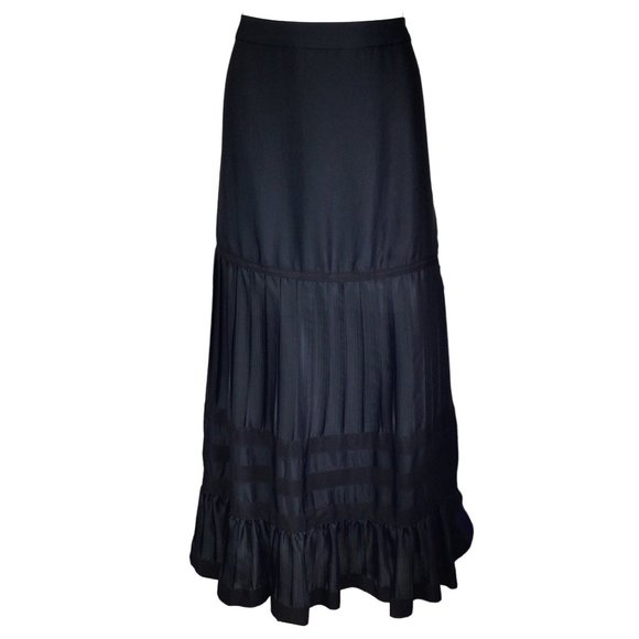 1990s Giorgio Armani Black Maxi Skirt with Mermaid Hem